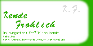 kende frohlich business card